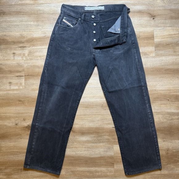 Diesel Other - Vintage Diesel Cheyenne Jeans Men 32x30 Black Straight Leg Whiskered Faded Y2K